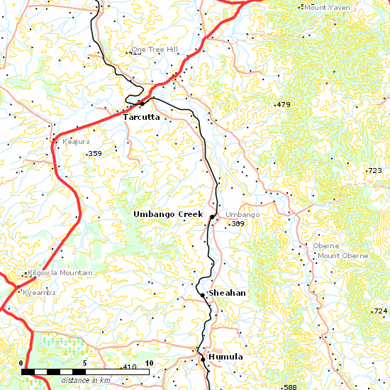 Tumbarumba Branch line map