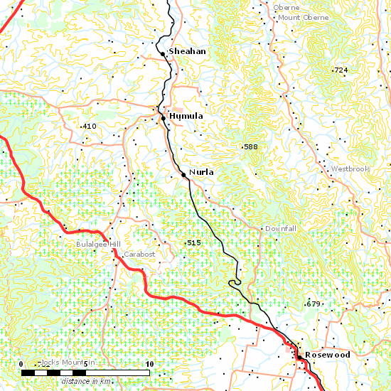 Tumbarumba Branch line map