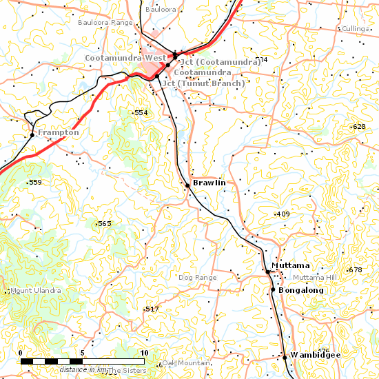 Tumut Branch line map