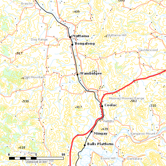 Tumut Branch line map