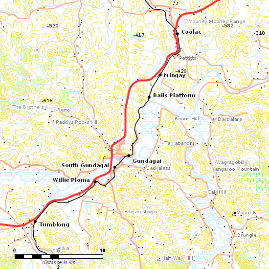 Tumut Branch line map