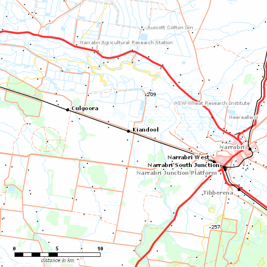 Walgett Branch line map