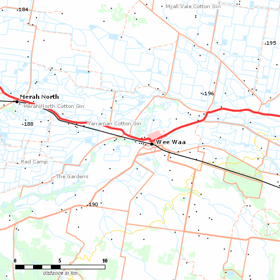 Walgett Branch line map