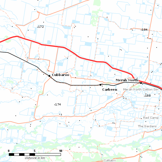 Walgett Branch line map