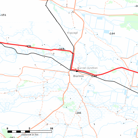 Walgett Branch line map