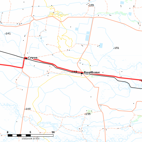 Walgett Branch line map