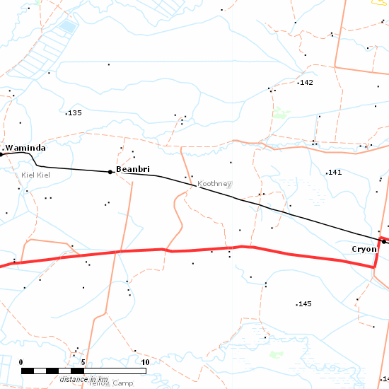 Walgett Branch line map