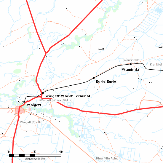 Walgett Branch line map