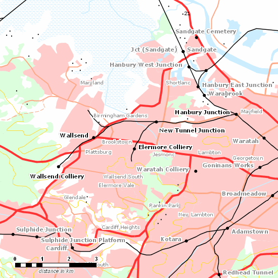 Wallsend Branch line map