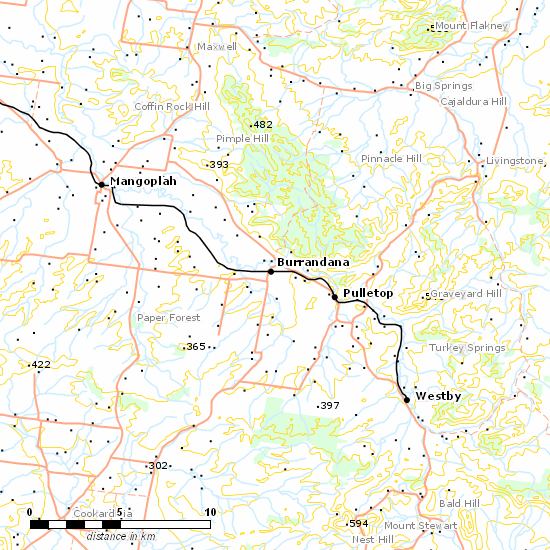 Westby Branch line map