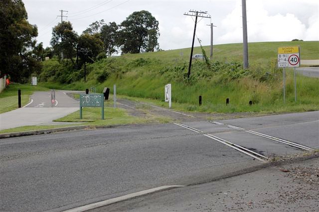 The view looking south where the former Belmont branch line crossed Park Avenue.