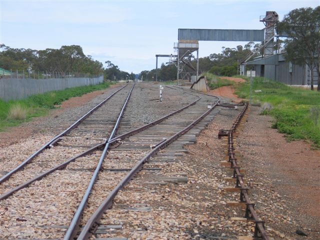 The view looking south along towards the one-time station location, which was on the left in the middle distance.