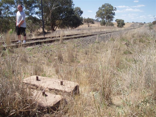 The view looking south at the nearby former level crossing. This was the location of the former "Wig Wag" signal.