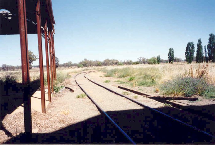 The view looking west at the down end of the grain silo.