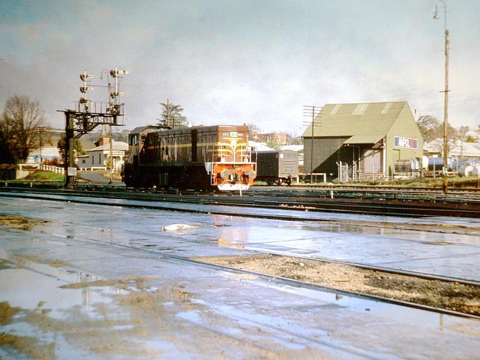 
A view of 4916 in the yard, which is still wet after a passing storm.
