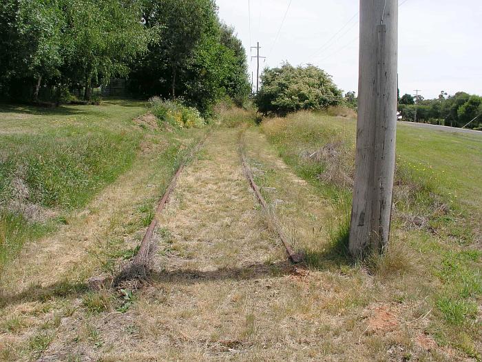 
The view from the end of the track looking back towards Batlow.  The
remaining track to Kunama has been lifted.
