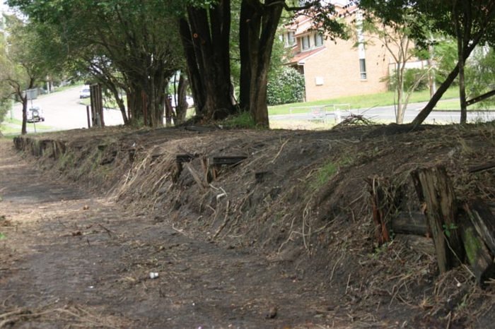 The view looking along the remains of the platform.