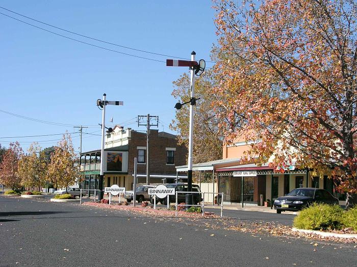 
Some of the signal posts and station signs have been re-located to the
main street of the town.
