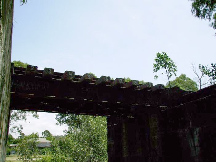 The view from underneath of the bridge over the creek just to the north of the station.