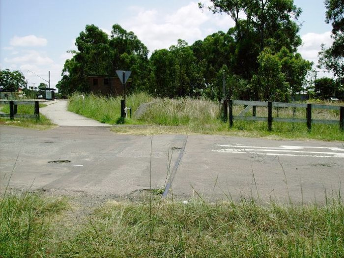 The view looking back towards the platform from the level crossing at the down end.