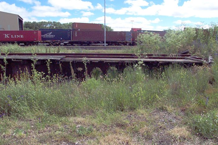 A close-up of the remains of the turntable.
