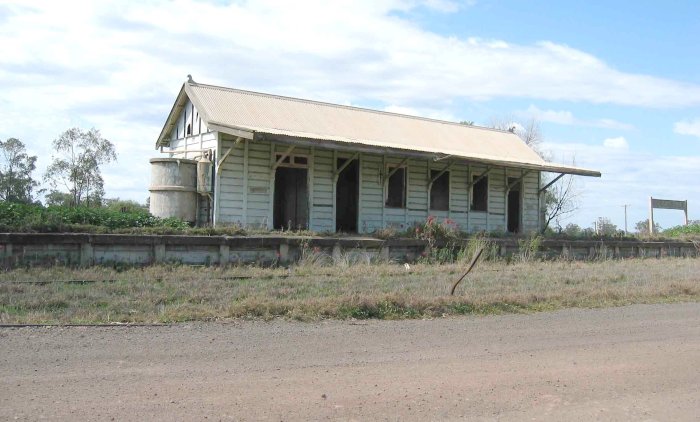 The remains of the station building, which is unprotected and exposed to the elements.