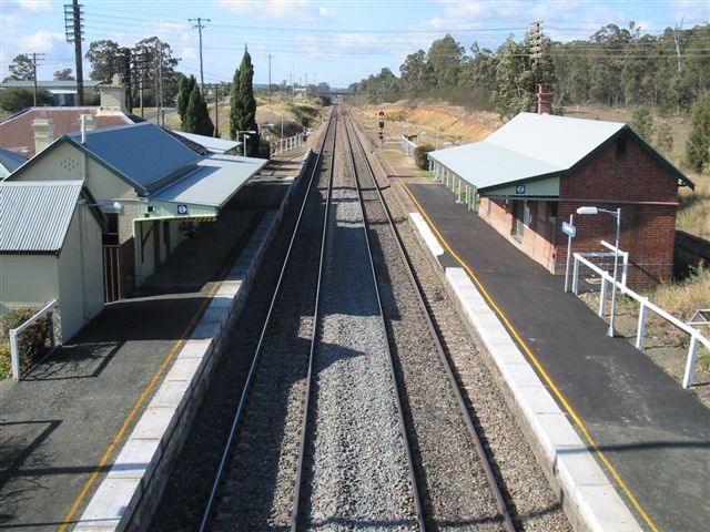 
The view from the footbridge looking towards Newcastle.
