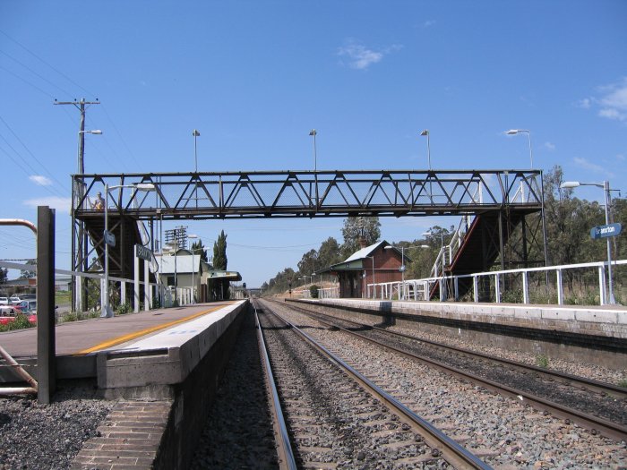 The view looking east along the up platform.