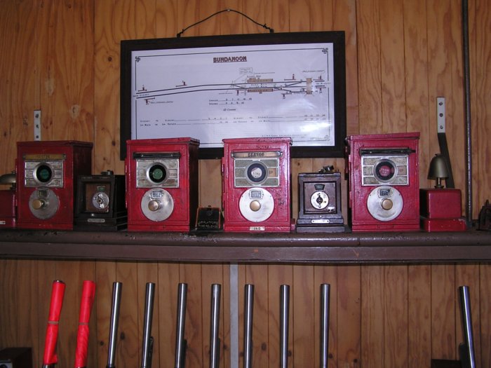 The station diagram and safeworking instrument behind the lever frame.