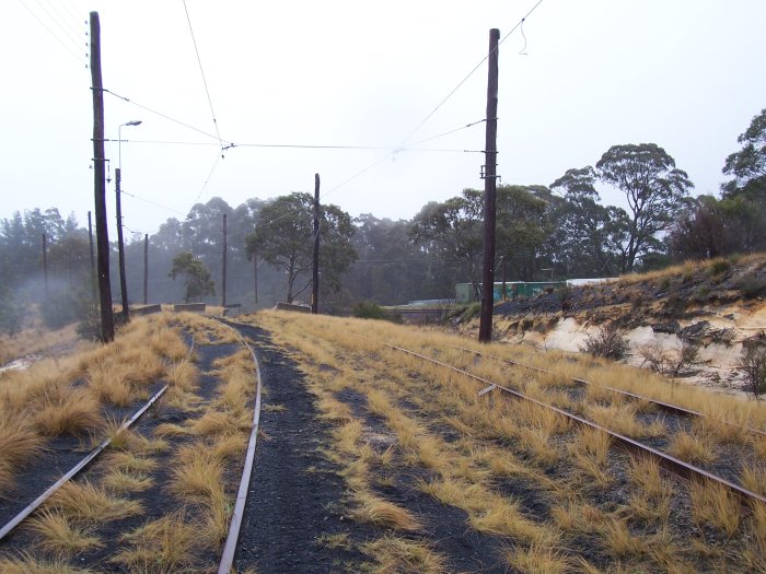 The view looking south as the branch line curves away from the main line.