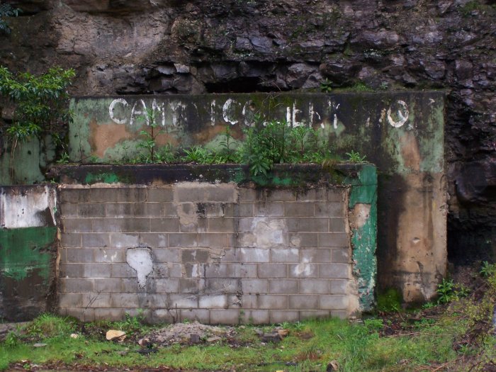 The sealed entrance to the main workings.