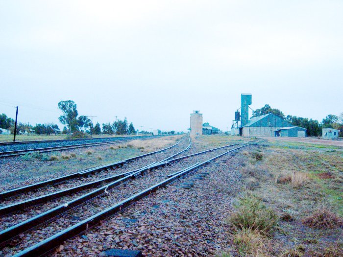 The view looking north towards the silo and dead end sidings.