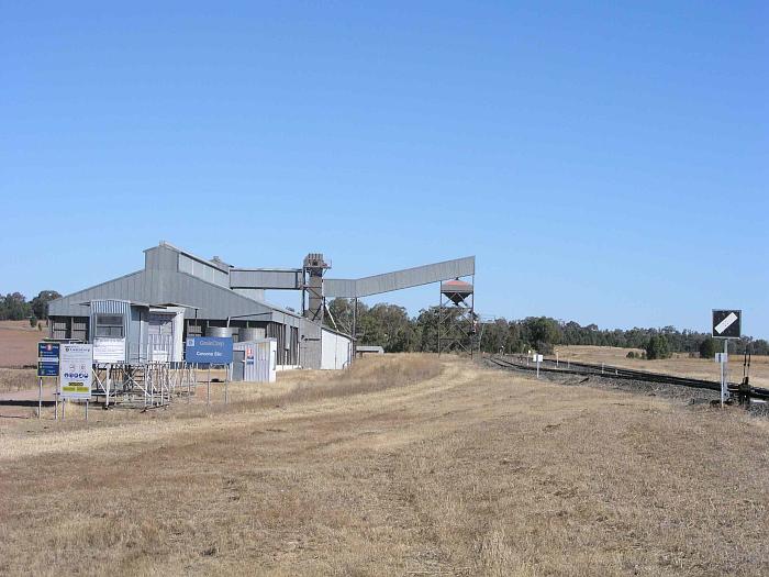 
The road-side view of the modern GrainCorp silo.
