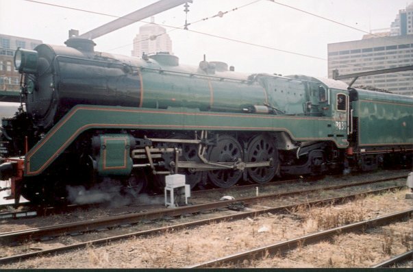 Steam loco 3830 stands at Central during the NSW 150th Anniversary of Rail celebrations.