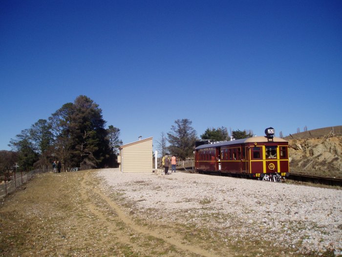 Preserved CPH 22 has stopped at Chakola before heading back to Cooma.