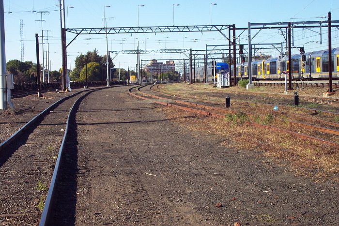 
The view looking back up the reception sidings.
