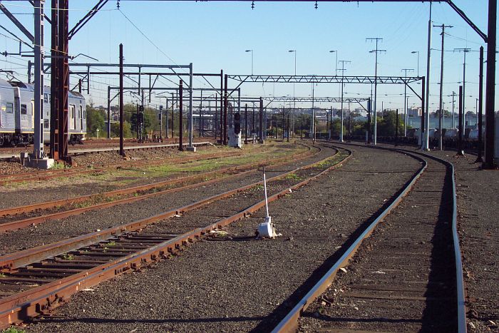 
The view looking further down the reception sidings.
