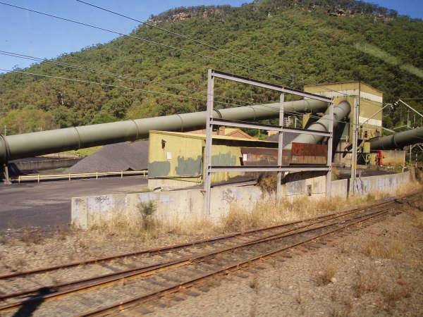 A closer view of the coal handling facility.