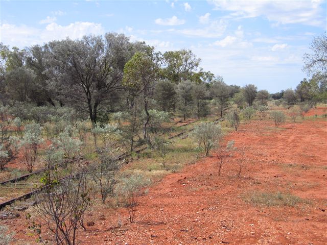 
The view looking north at the up end of the loop siding.
