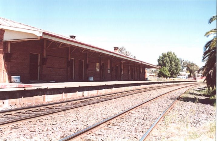 
The view looking west along the down side station.
