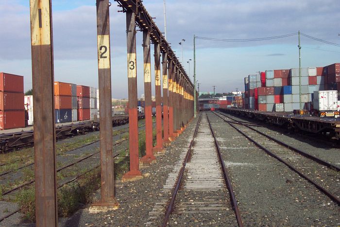 
The view looking along the sidings in the yard.
