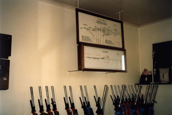 
The signal diagrams inside the box at Cooma.
