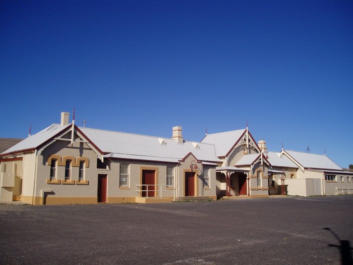 The road-side view of the station building.