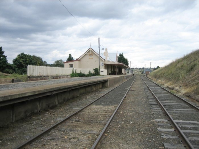 The view looking north along the platform.