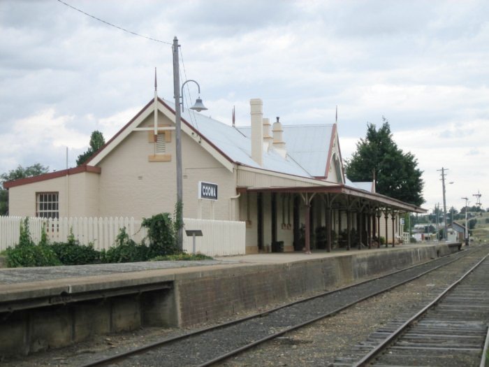 The view looking north towards the station buildings.