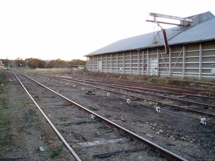 A closer view of the grain shed at the down end of the yard.