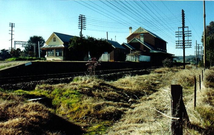 
The view from the south, showing the unusual iron signboard..
