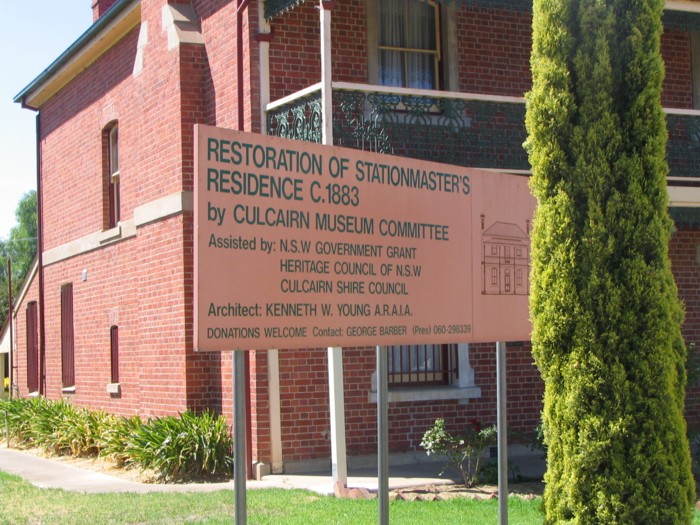 The restored station master's residence adjacent to the line.