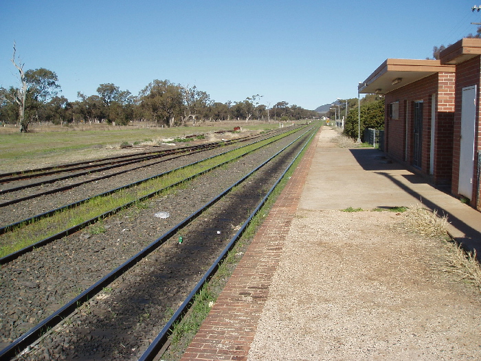 Curlewis yard looking in the Up direction towards Breeza.