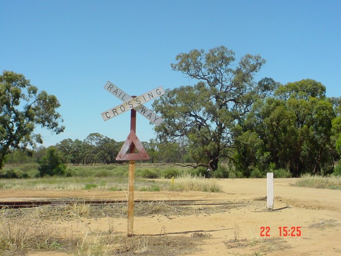 
The view looking north of the railway crossing.
